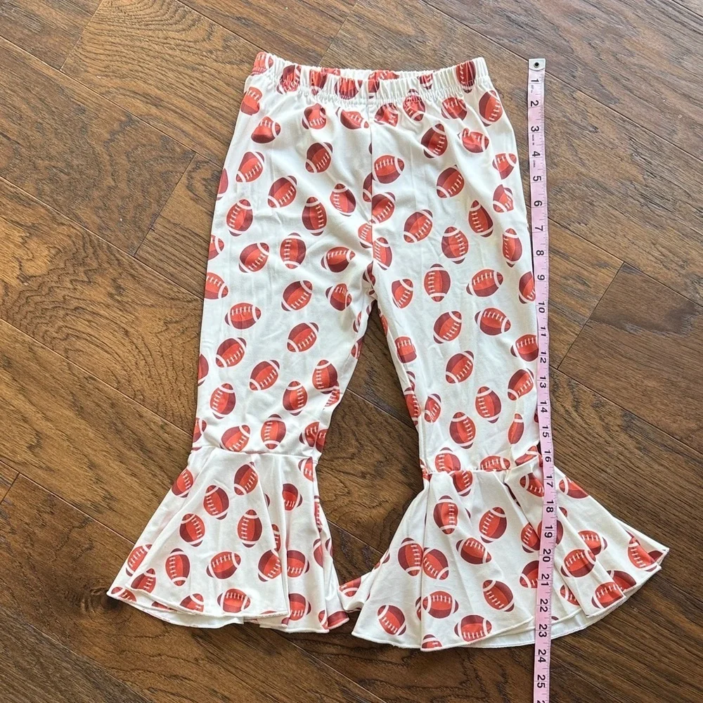 4T - 5T Game Day Football Sweatshirt and Football Flare Bellbottom Pants Set